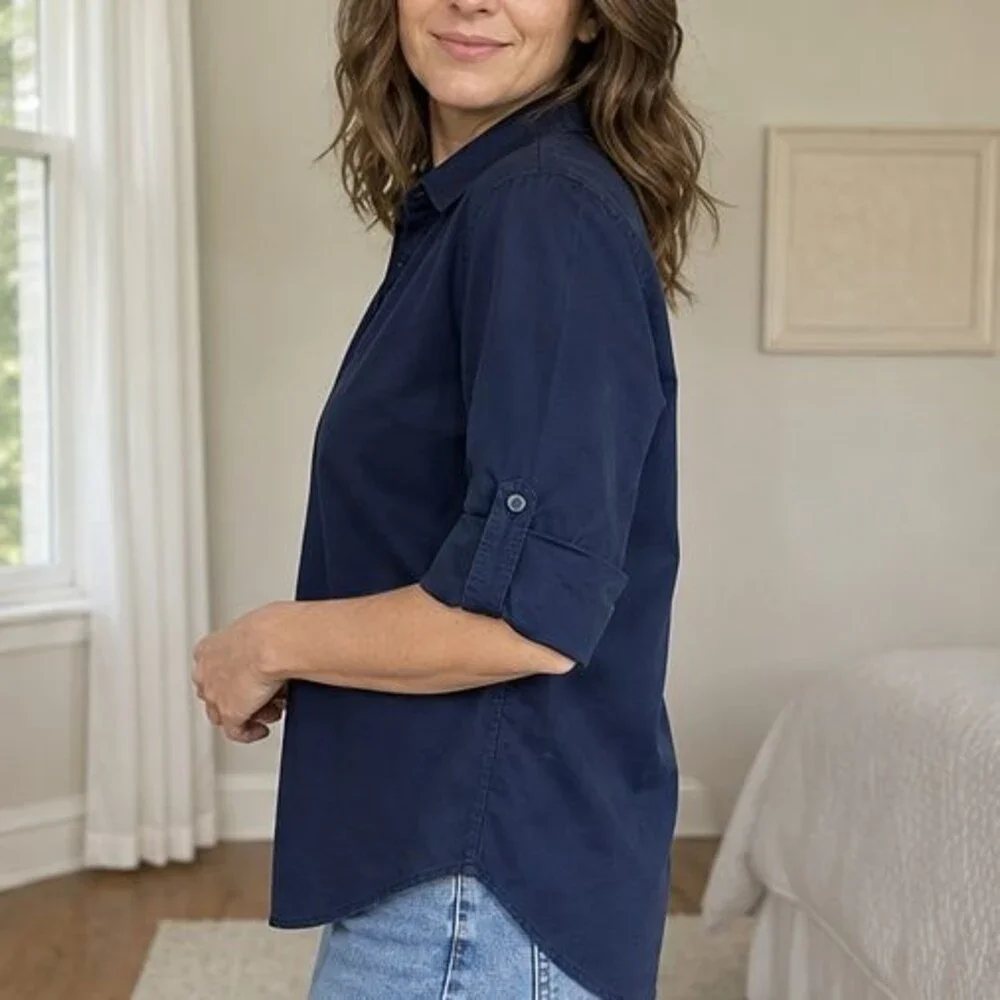 Teal Tie Neck Blouse